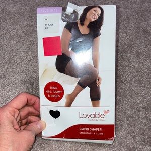 NWT xxl lovable Hanes Capri shaper jet black